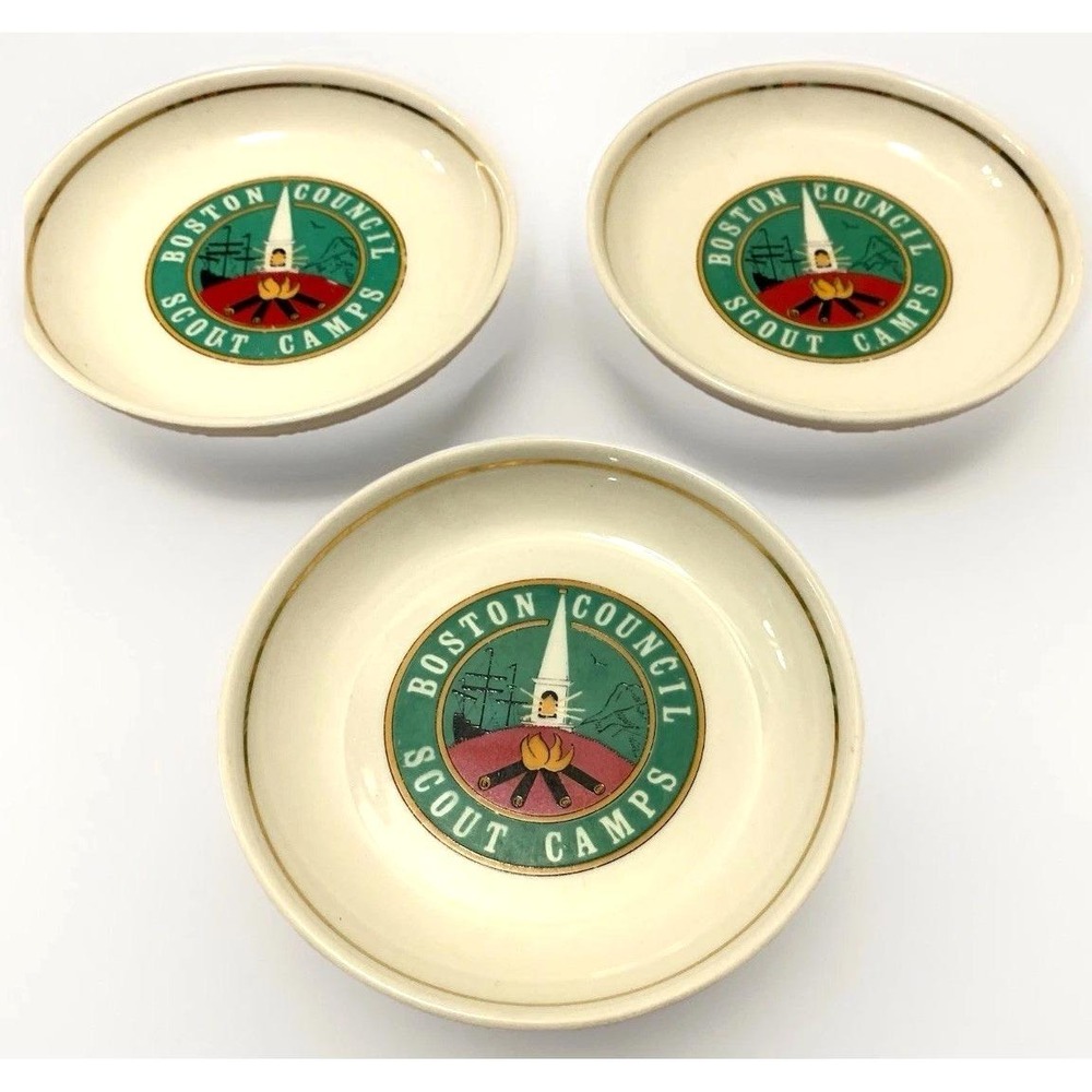 VTG BSA Boy Scouts Trinket Dish Rare Boy Scout 1950's Ashtray Mancave LOT
